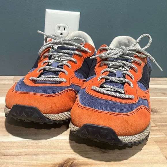 Johnnie-O Men’s Range Runner Suede Orange and Navy Golf Sneakers Size 11.5 - Picture 4 of 7